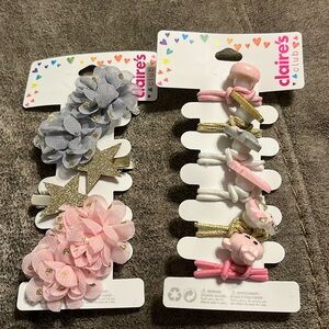 NWT Claire’s Club Kids Hair Clips and Pony Tail Holders